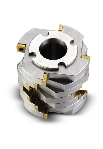 freesrotor met wisselplaten en vaste messen uit wolframcarbide