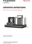 Operating manual Planetary Mill PULVERISETTE 5 premium line