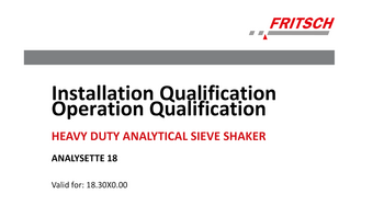 IQ/OQ Dokumentation (als Vordruck - zur selbstständigen Durchführung) IQ/OQ Dokumentation (als Vordruck - zur selbstständigen Durchführung)