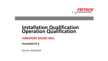 IQ/OQ Dokumentation (als Vordruck - zur selbstständigen Durchführung)