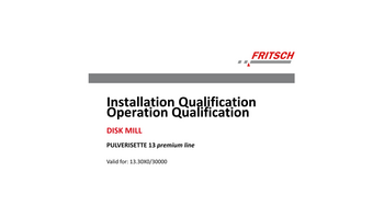 IQ/OQ Dokumentation (als Vordruck - zur selbstständigen Durchführung)