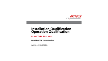 IQ/OQ Dokumentation (als Vordruck - zur selbstständigen Durchführung) IQ/OQ Dokumentation (als Vordruck - zur selbstständigen Durchführung)