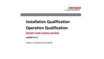 IQ/OQ Dokumentation (als Vordruck - zur selbstständigen Durchführung)