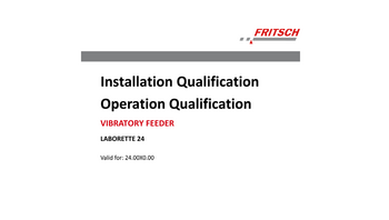 IQ/OQ Dokumentation (als Vordruck - zur selbstständigen Durchführung)