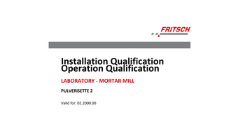 IQ/OQ Dokumentation (als Vordruck - zur selbstständigen Durchführung) IQ/OQ Dokumentation (als Vordruck - zur selbstständigen Durchführung)