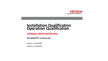 IQ/OQ Dokumentation (als Vordruck - zur selbstständigen Durchführung)