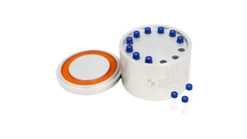 Mahlbecher aus Aluminium mit 12 Vials 2 ml Volumen